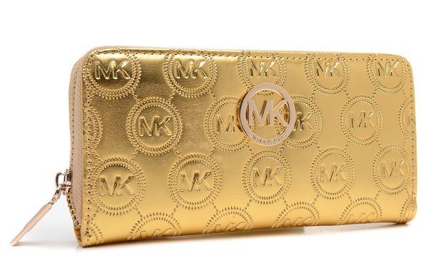 michael kors jet set monogram continental lommebok gylne Fashion Vintage ija7r